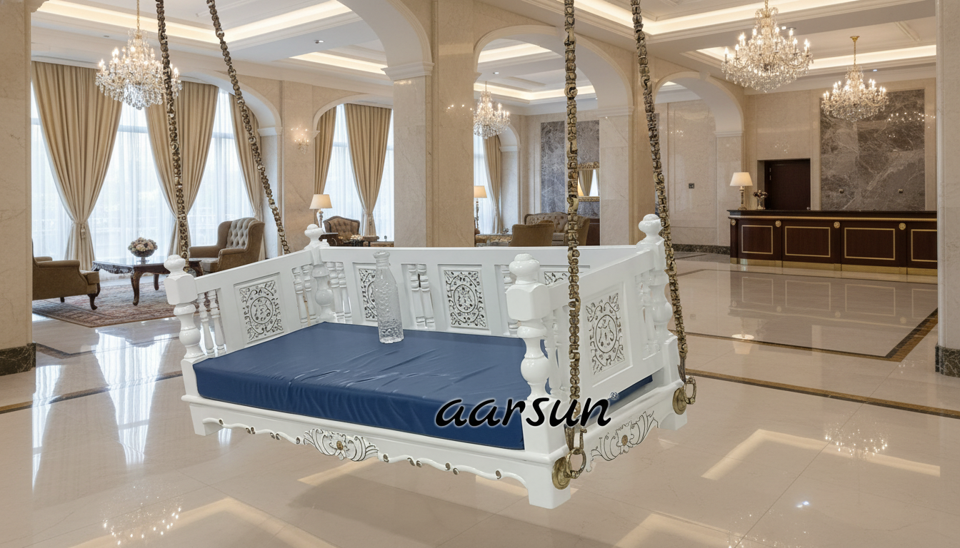 Traditional Sankheda Style Wooden Swing For Home